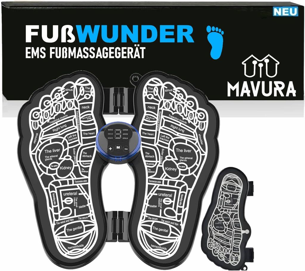 FUßWUNDER Elektrisches EMS Fußmassagegerät Füße Muskelstimulator Fußmassage