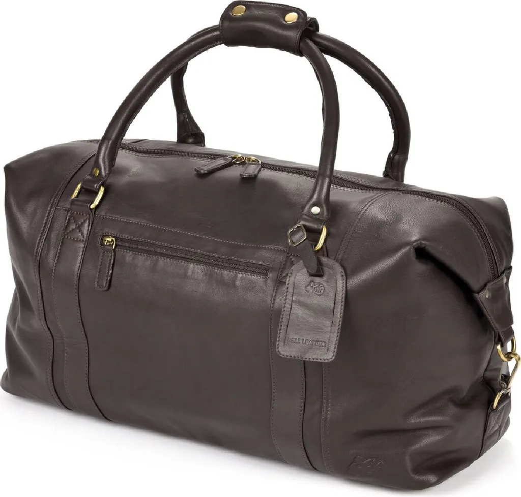 Sac de voyage cuir robuste EL151 : fini les bagages fragiles en noir
