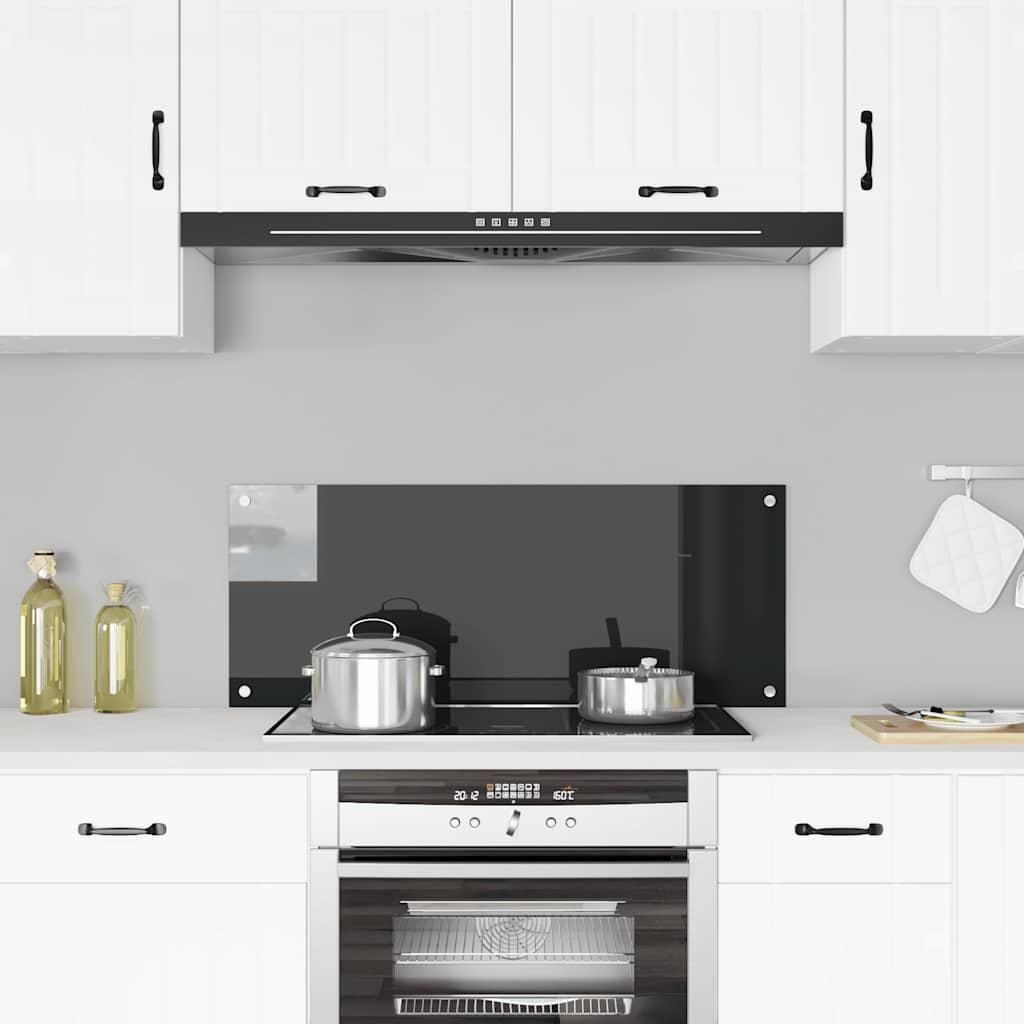 vidaXL Alzatina da cucina nera 100x40 cm in vetro temperato Immagine del prodotto 