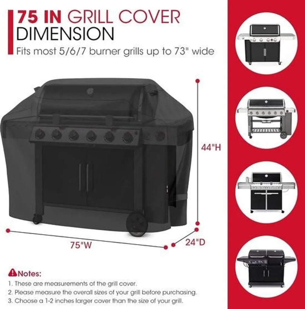 Housse de protection barbecue 190 cm - Bâche extérieure imperméable - 4