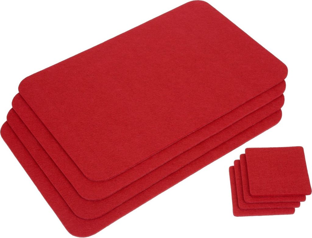 GRÄWE Platzmatten-Set Filz 4 Stück rot