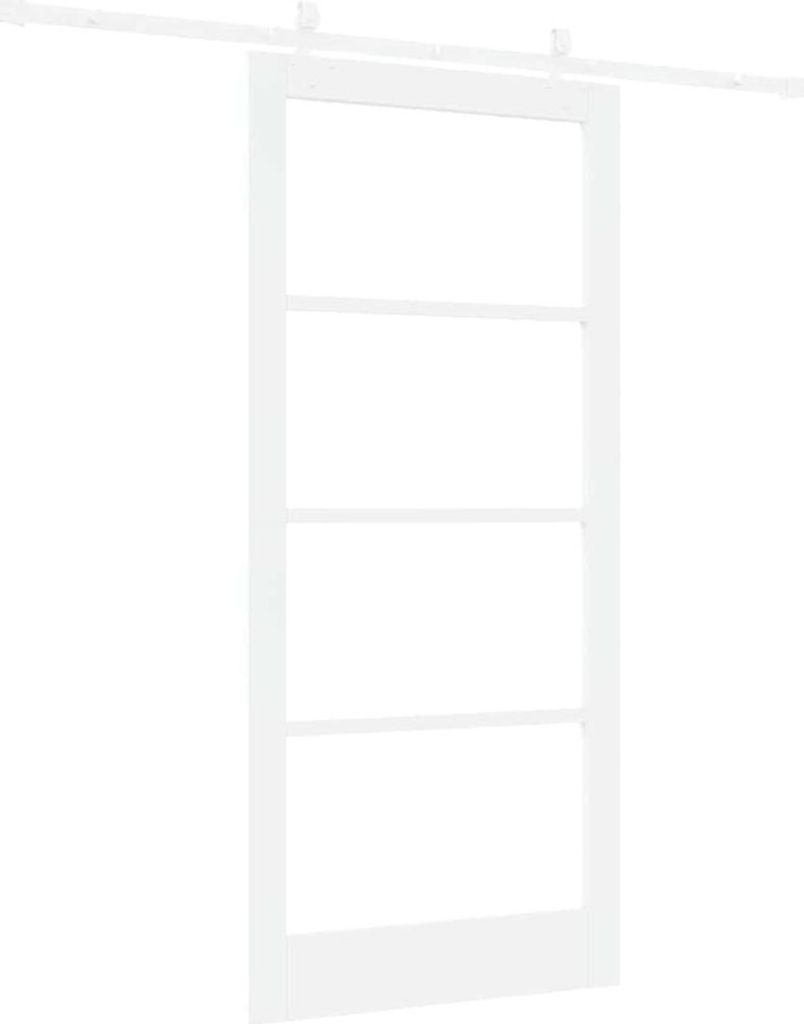vidaXL Schiebetür Weiß 93 x 202 cm Massivholz Kiefer und Glas