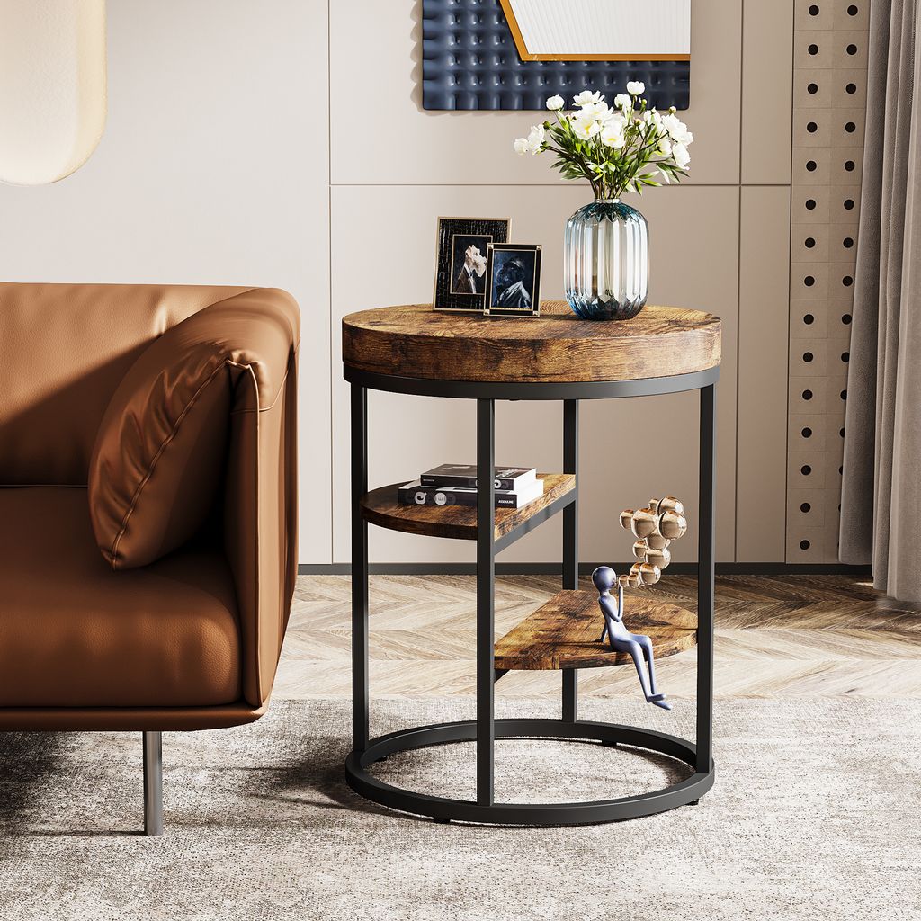 Tribesigns Runder Beistelltisch, Kleiner Holz Beistelltisch Produktbild 5