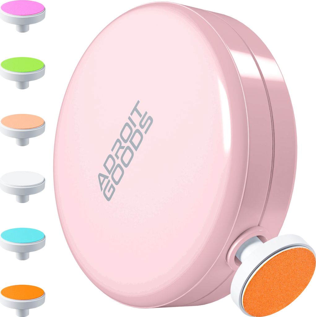 AdroitGoods Elektrische Baby-Nagelfeile - Baby-Nagelknipser - Maniküreset Baby - Nagelschere - 6 Feilen - inkl. Batterie - Pink