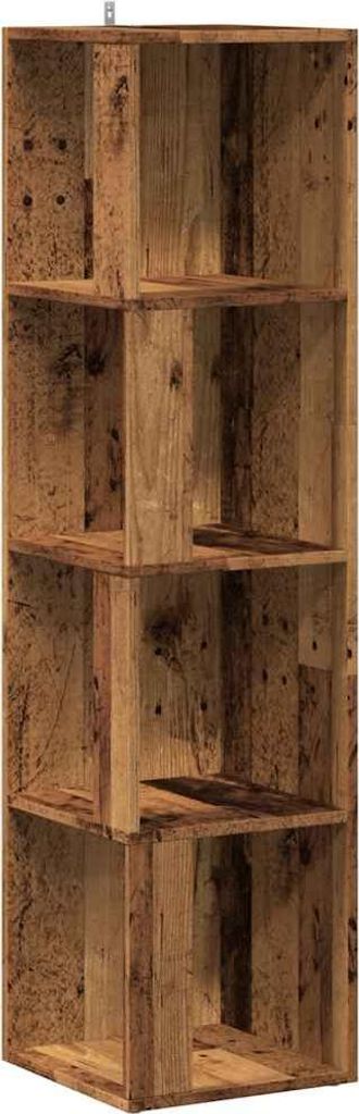 vidaXL Eckregal Altholz-Optik 33x33x132 cm Holzwerkstoff