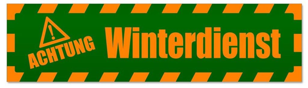 Kiwistar - Autoaufkleber - Orange - Grün - 20 x 5,3 cm - Achtung Winterdienst gestreift - Hinweis Aufkleber Sticker für Auto, Kfz, Fahrrad, PKW, LKW
