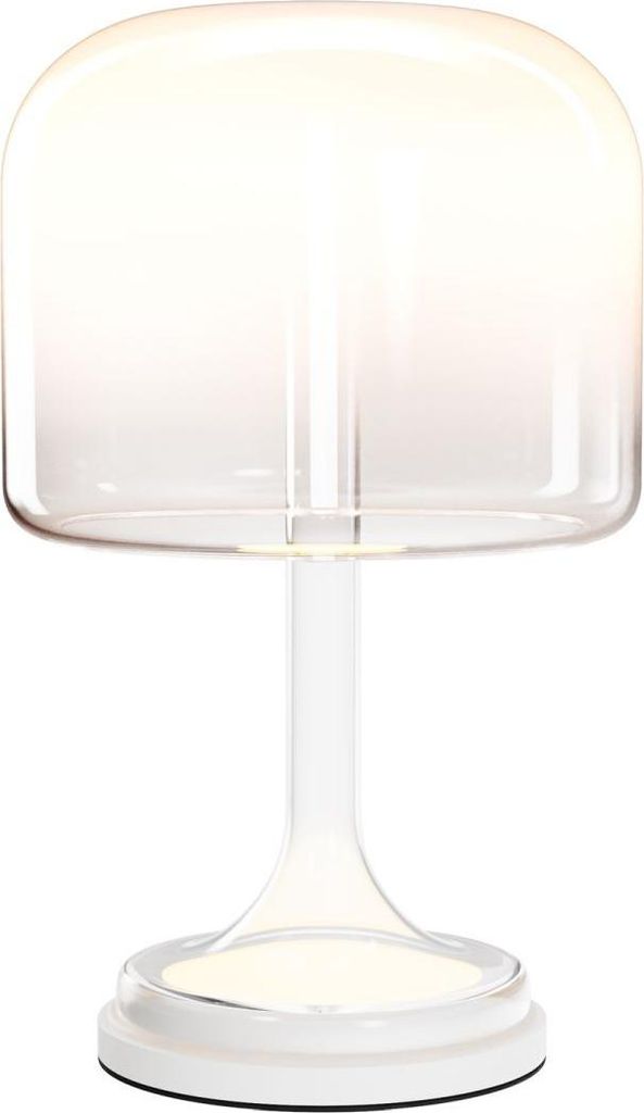 LED Tischlampe Glas Metall dimmbar warmweißes Licht 3000 K 820 lm Ø 26 cm rund 42 cm Weiß Modern