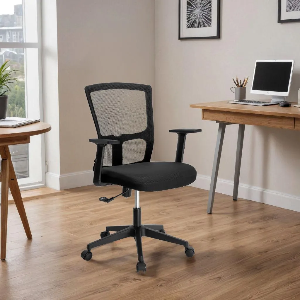 Siège de bureau LINOS noir idéal télétravail - Fauteuil informatique - 2