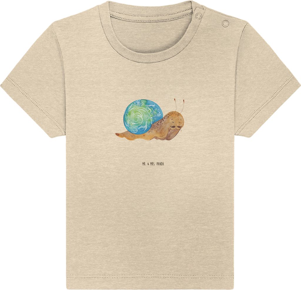 Mr. & Mrs. Panda Organic Baby Shirt Schnecke Sir 24. - 36. Monat - Natural Raw - Geschenk, Lustige Sprüche, Kurzarmshirt, Lebensmut, Weisheit, Bab...