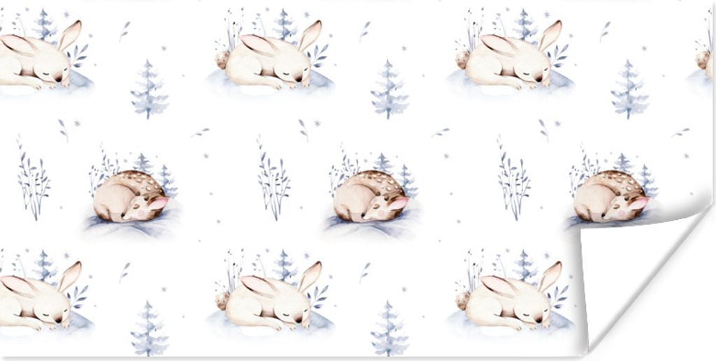 MuchoWow Poster Winter - Tiere - Muster 120x60 cm - Bild