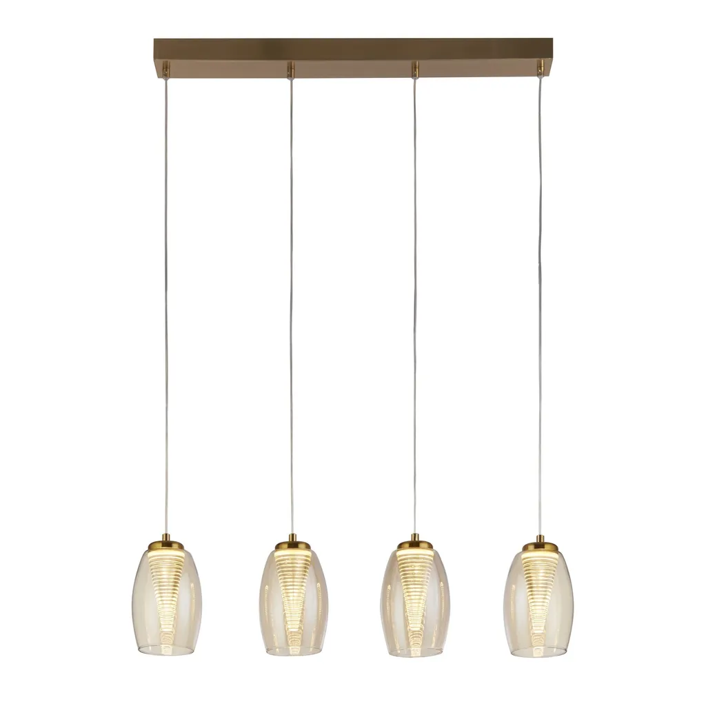 Suspension Cyclone 4 Lumières Bronze pour Éclairage Puissant et Doux