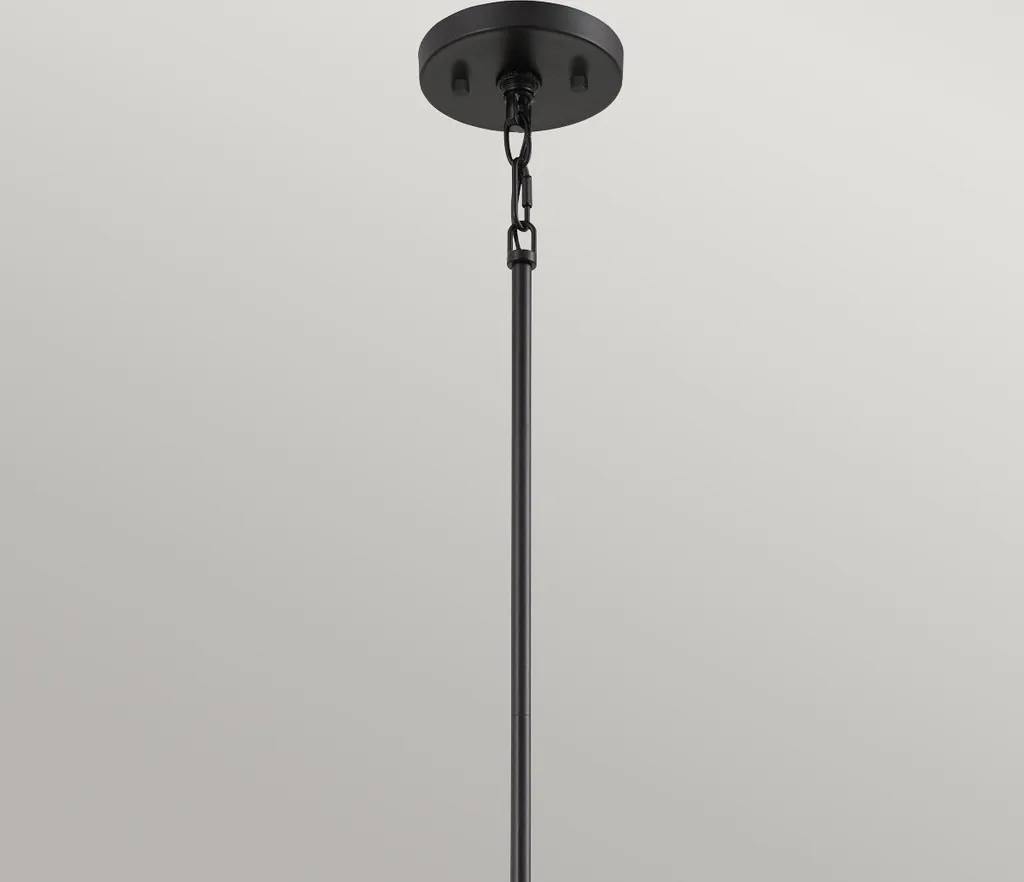 Suspension Bismarck Noire Quoizel : Solution Éclairage Chic et Compact