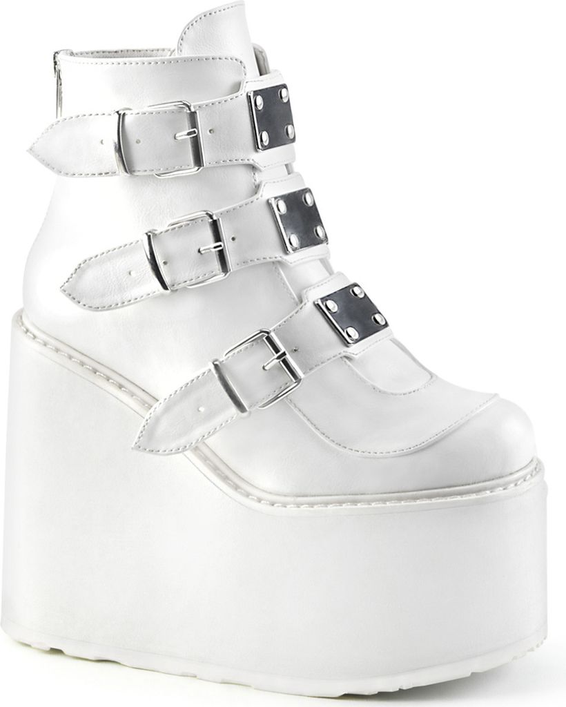 SWING-105 Damen Booties von DemoniaCult, Weiß , EU 36, US 6