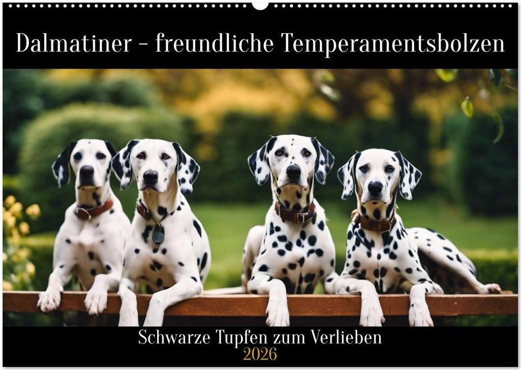 Dalmatiner - freundliche Temperamentsbolzen (Wandkalender 2026 DIN A2 quer), CALVENDO Monatskalender