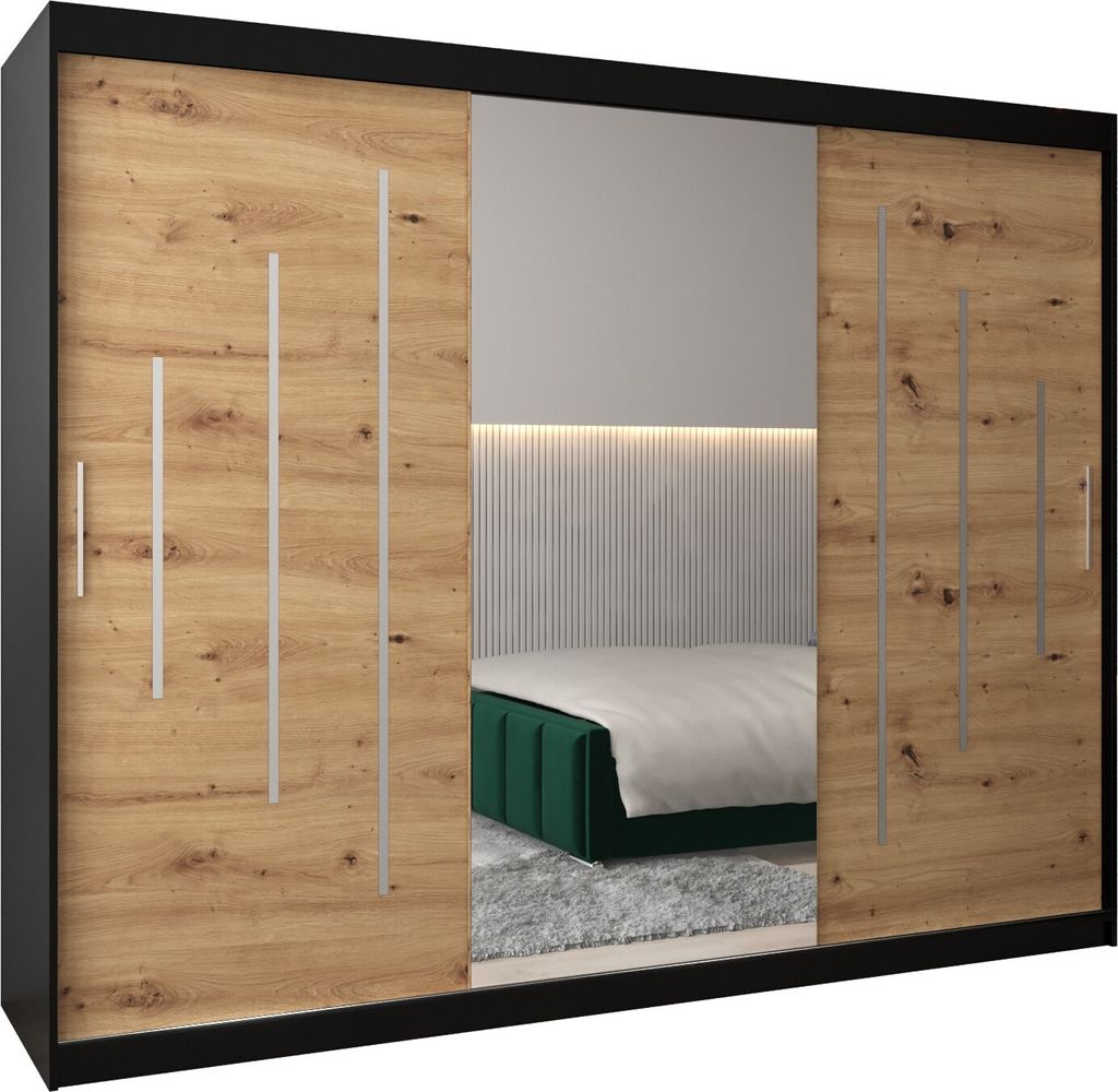 Kleiderschrank, Schiebetürenschrank Schlafzimmer, Schrank mit Spiegel YORK 1 250 cm