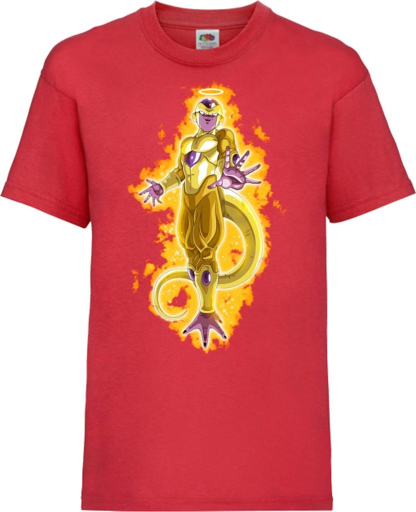 Kinder T-Shirt Dragon Anime Manga Ball Z 08 Golden Freezer, 7-8 Jahr - 128 / Rot