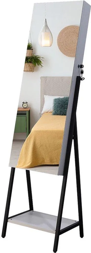 Coffret à bijoux avec miroir sur pied - Rangement luxe velours noir