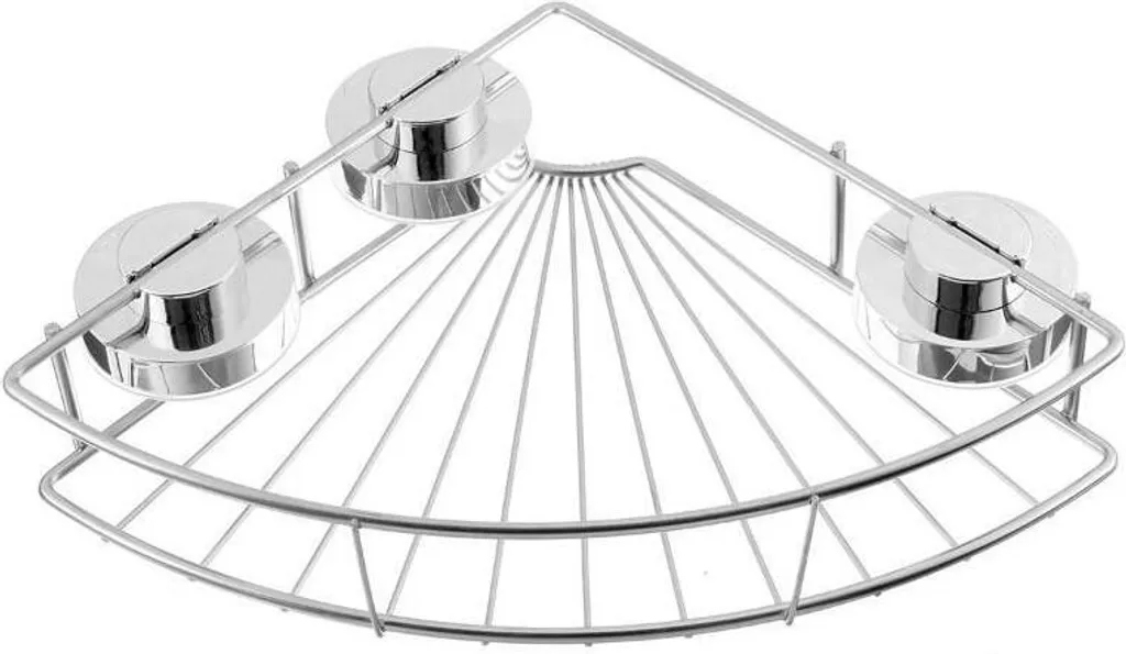 Étagère de douche anti-rouille rangement angle sans trou inox 26cm INF