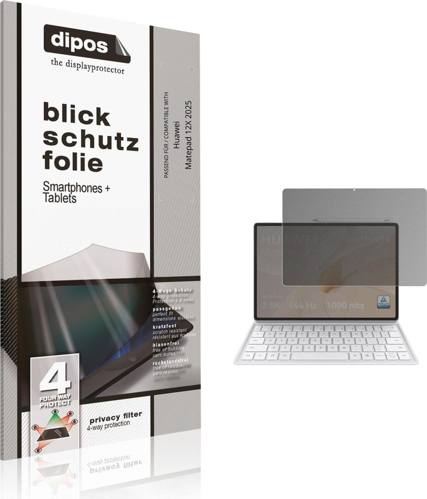 Blickschutzfolie für Huawei Matepad 12X 2025 matt Schutzfolie Folie Display Schutz dipos