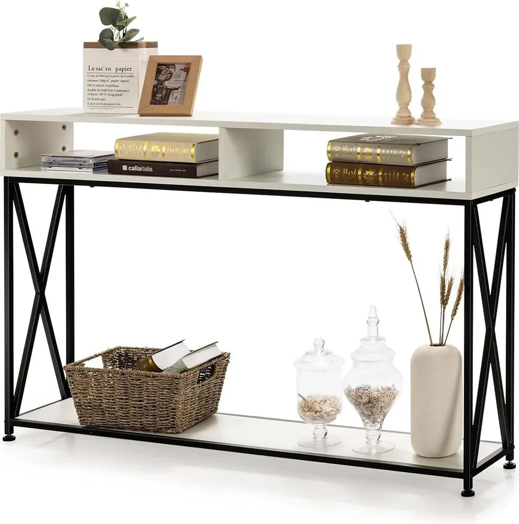 Table d'Appoint 120 cm pour Couloir Étroit et Entrée avec 2 Niveaux