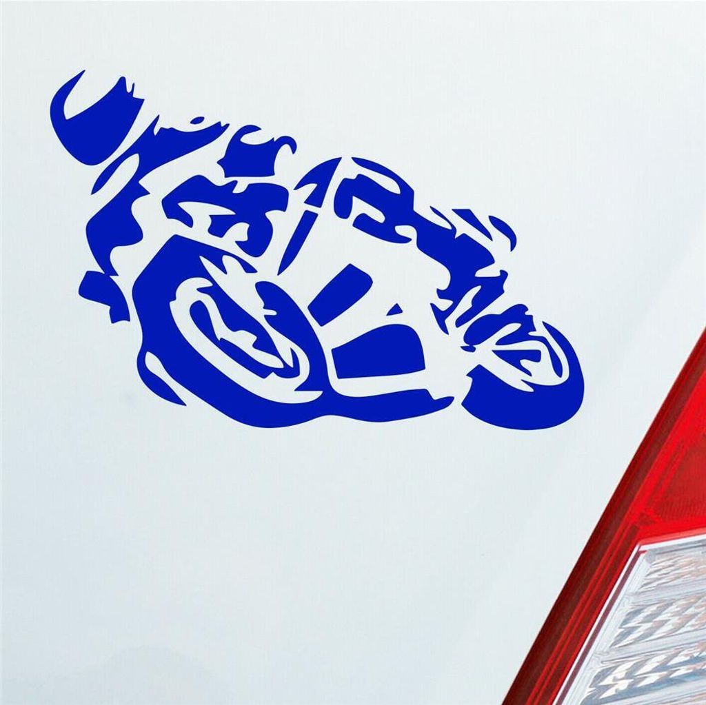 Auto Aufkleber Motorrad Mopped Biker Moped 10x7 cm Dunkelblau Sticker Heckscheibenaufkleber