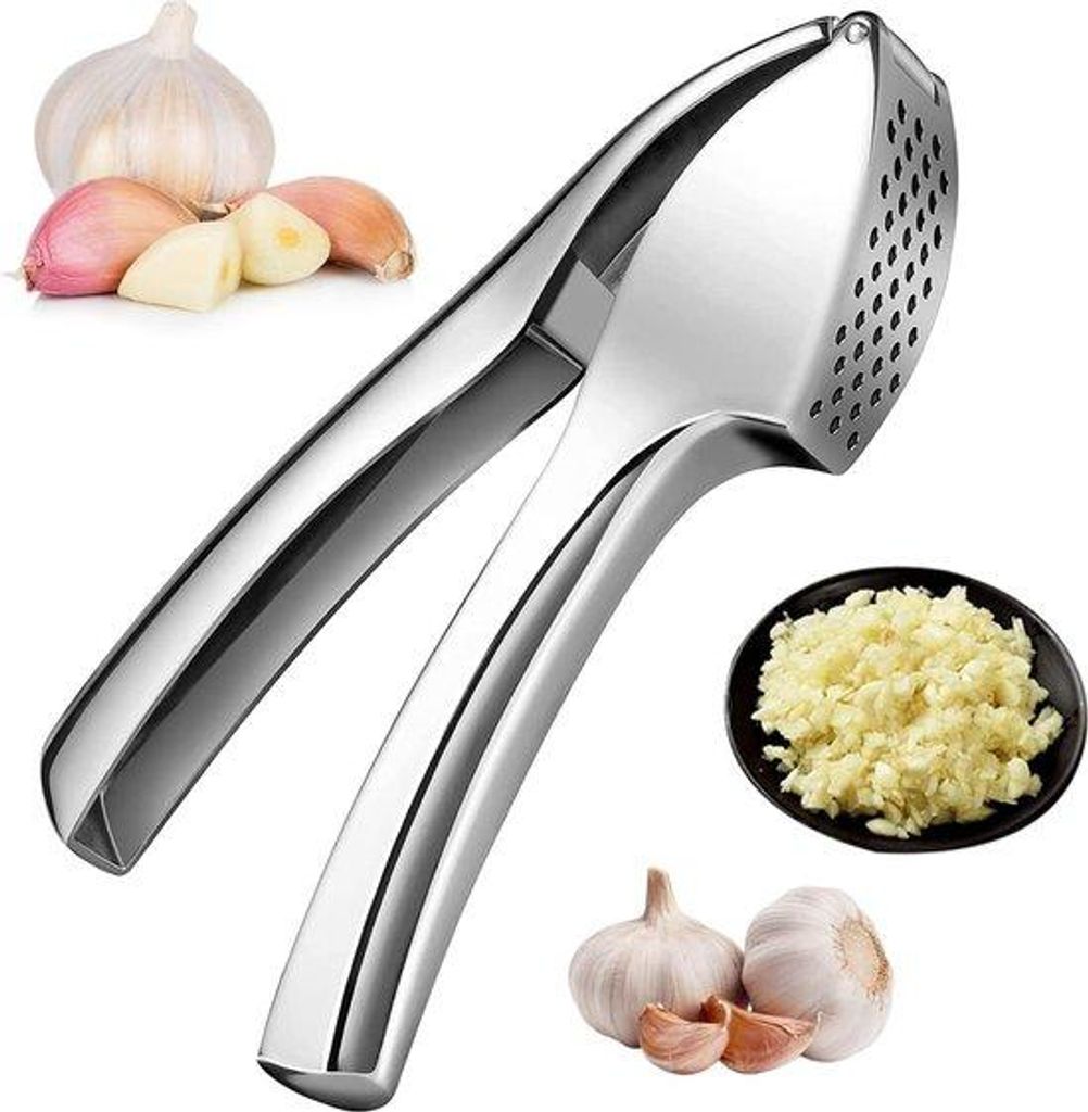 Knoflookpers aus Stahl - groß und langlebig - robust und einfach zu bedienen - für Haus und Küche - Zwiebelknöpfer