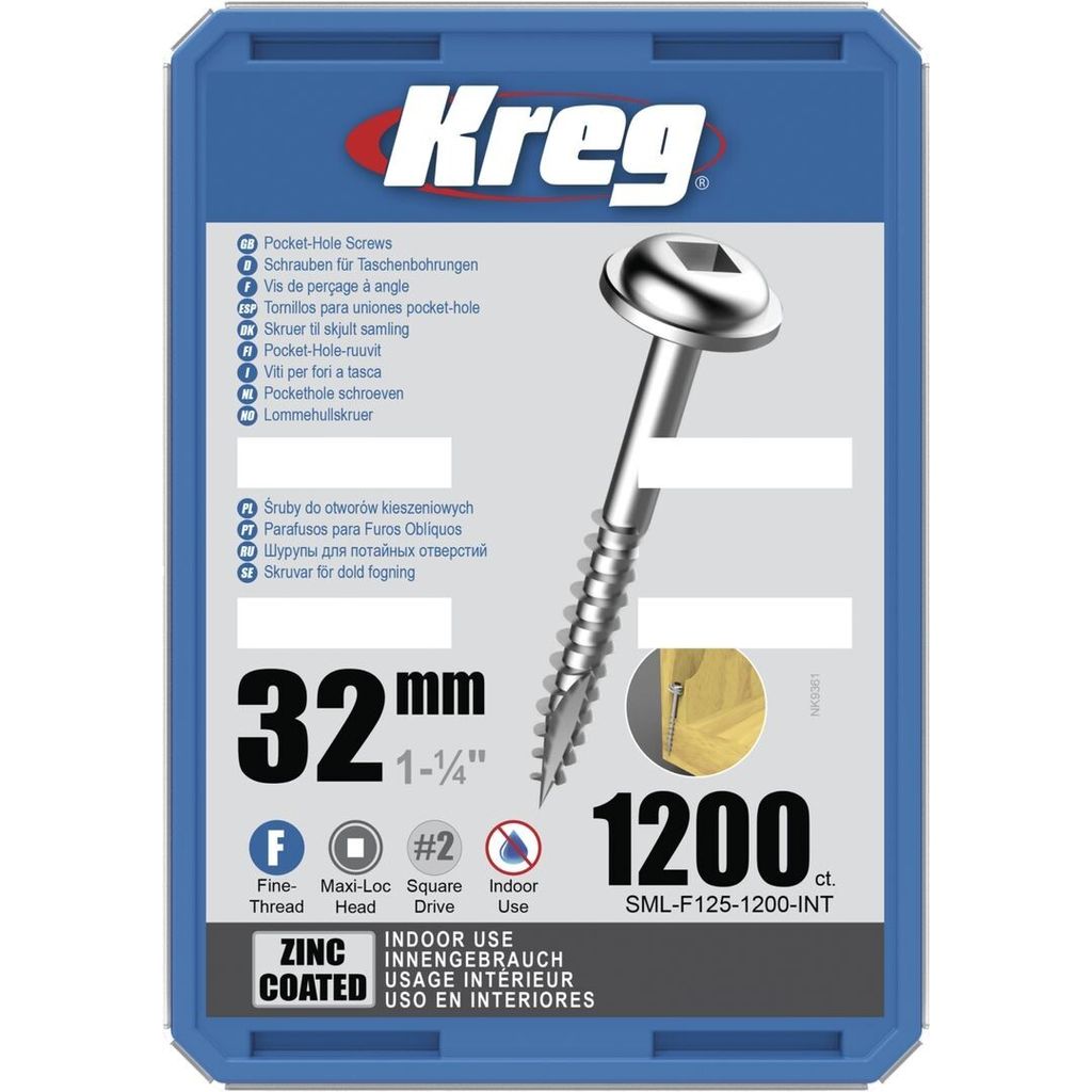 Kreg Pocket-Hole Schrauben 32 mm, Verzinkt, Maxi-Loc, Produktbild 