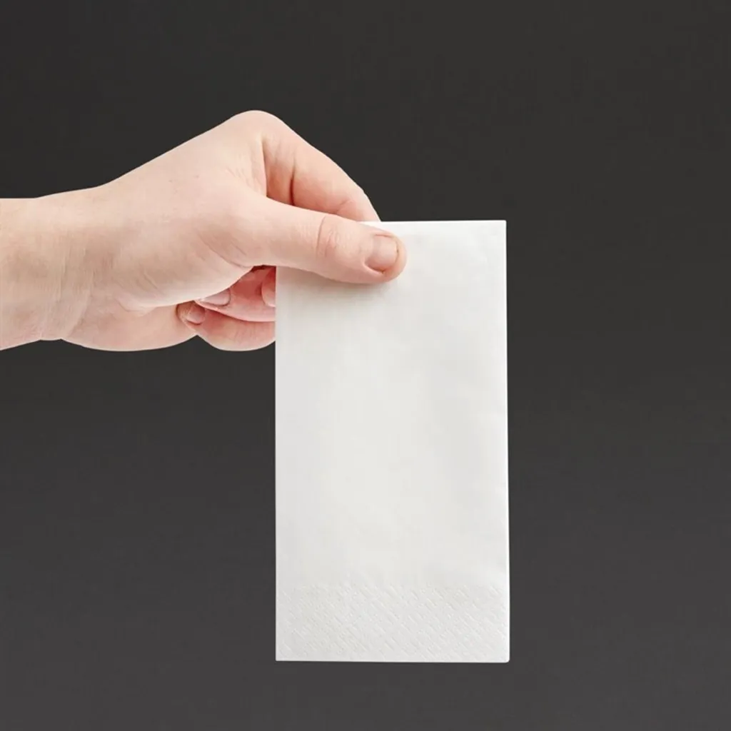Lot de 2000 serviettes blanches 1/8 pour buffet et traiteur de 33 cm