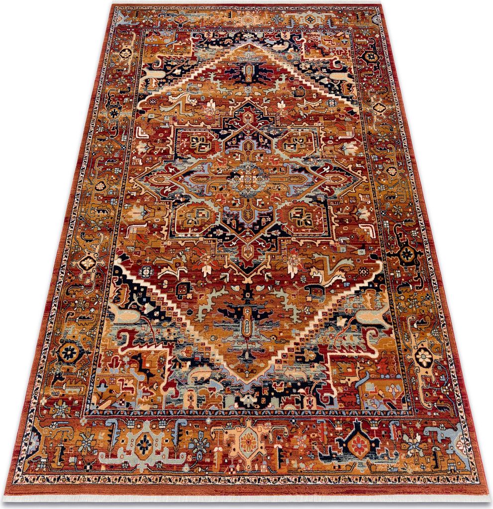 Teppich Wolle KESHAN Franse, Ornament orientalisch 2886/53588 rotwein Mehrfarben 80x145 cm