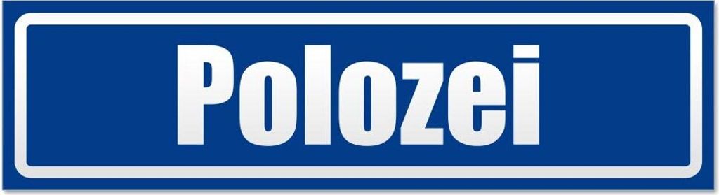 Kiwistar - Autoaufkleber - Verkehrsblau - 30 x 8 cm - Polozei invertiert - Hinweis Aufkleber Sticker für Auto, Kfz, Fahrrad, PKW, LKW