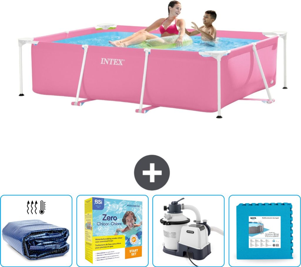 Intex-Schwimmbecken mit rechteckigem Rahmen – 220 x 150 x Produktbild 