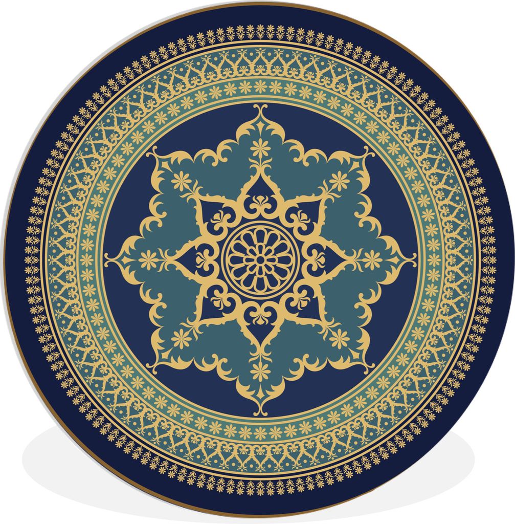 MuchoWow Rundes Wandbild - Runde Bilder Mandala altmodisch Ø 90 cm Kreis Wanddekoration Kunststoff - Wandkreis - Wandschmuck - Wand-Kreis - Wohn...