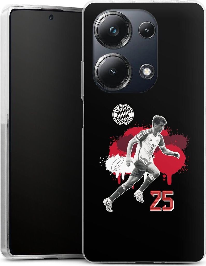 DeinDesign Handyhülle für Xiaomi Poco M6 Pro Silikon Hülle Case Smartphone Schutzhülle FC Bayern München Offizielles Lizenzprodukt Thomas Müller