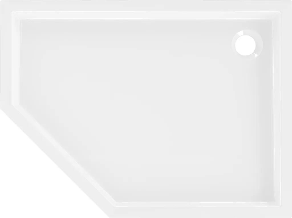 Bac de douche pentagonal 100x90 cm Mexen Flow+ blanc brillant durable