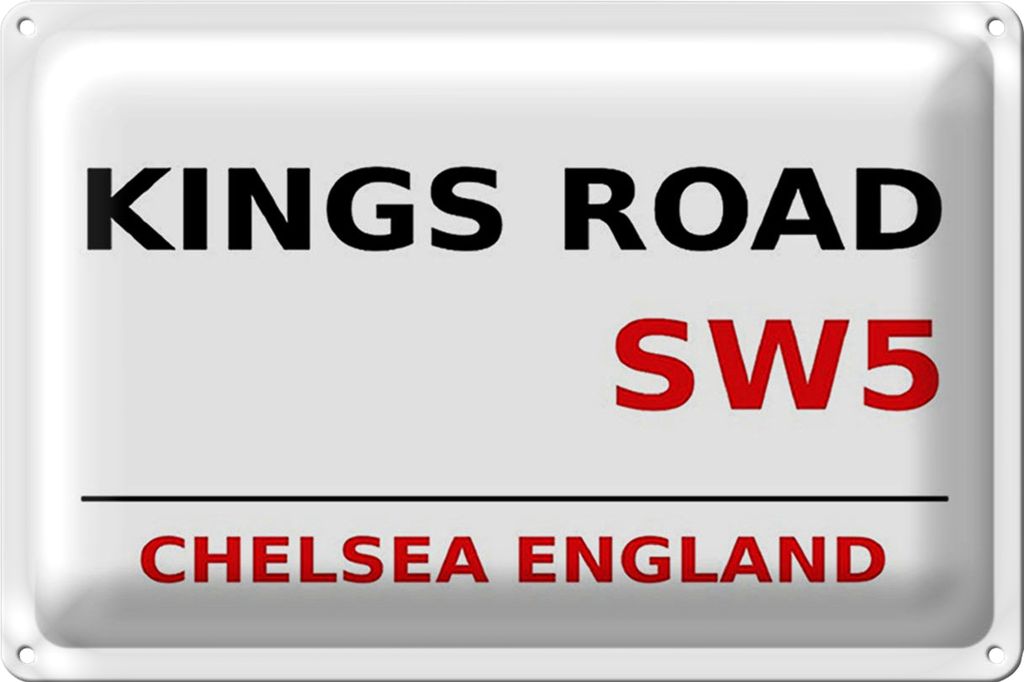 Blechschild London 18x12cm England Chelsea Kings Road SW5