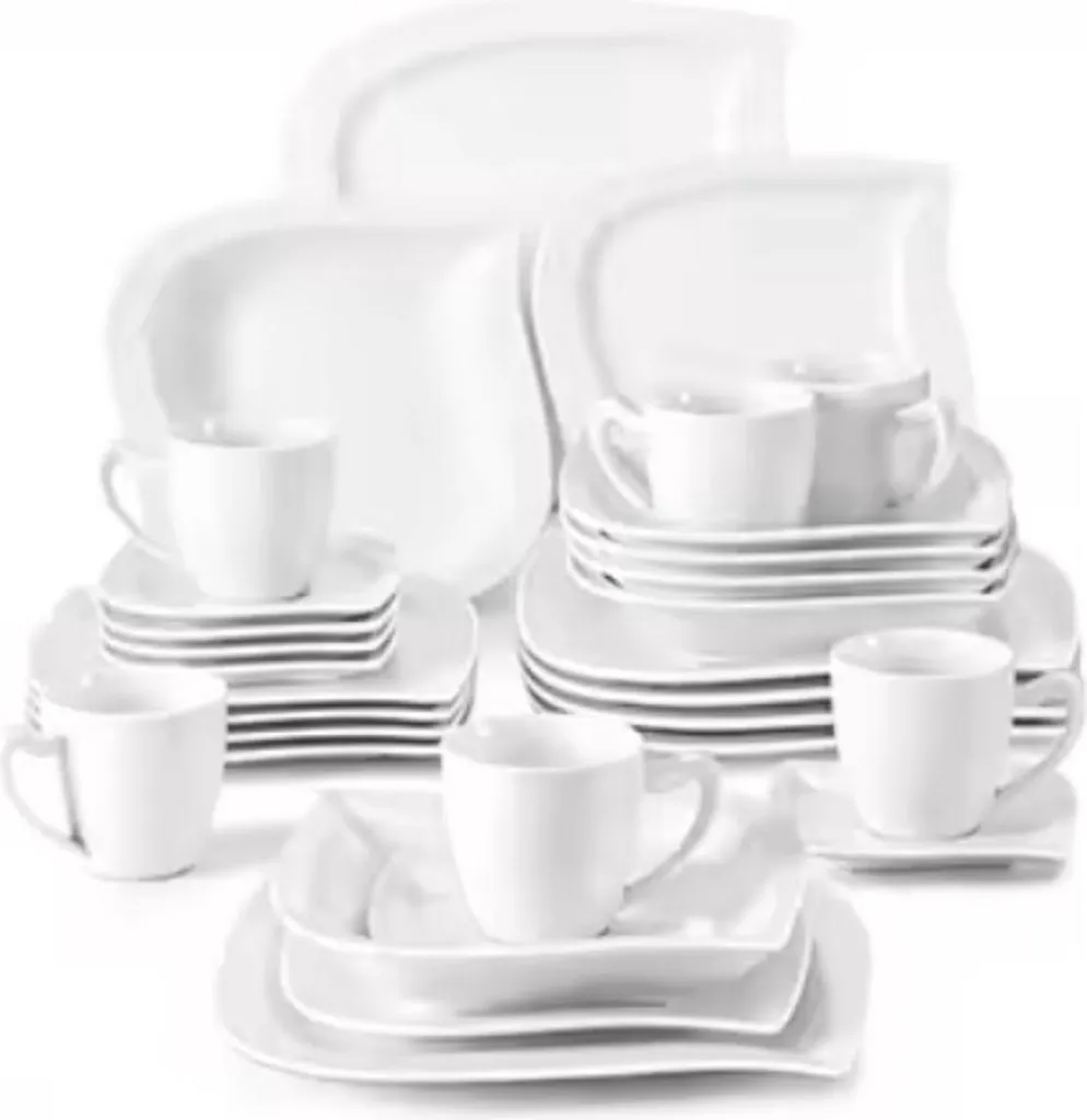 Set piatti 30 pezzi Elite Bianco - Ceramica Moderna per 6 Persone