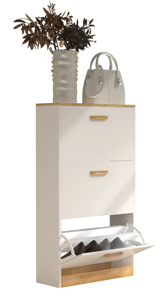 Shoe Cabinet Halom White | Minimalist Entryway Storage 105x59x22