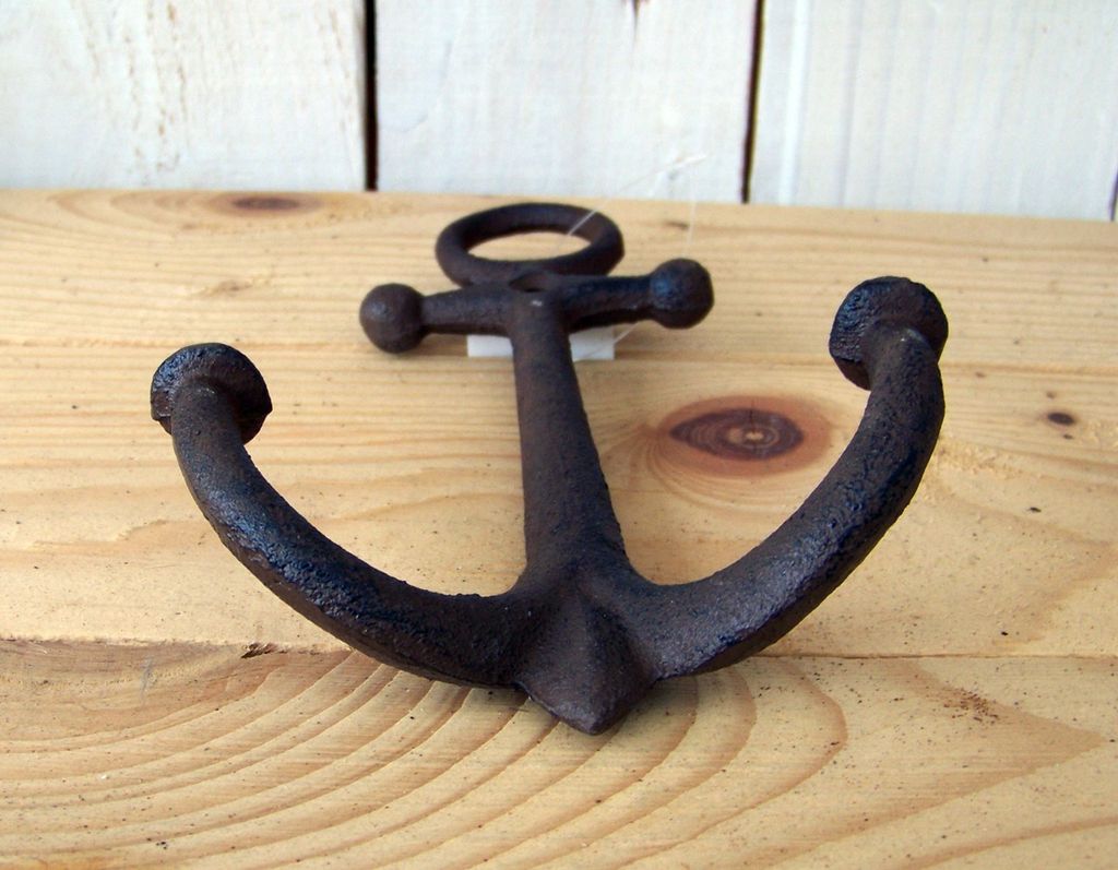 Wandhaken Anker braun groß