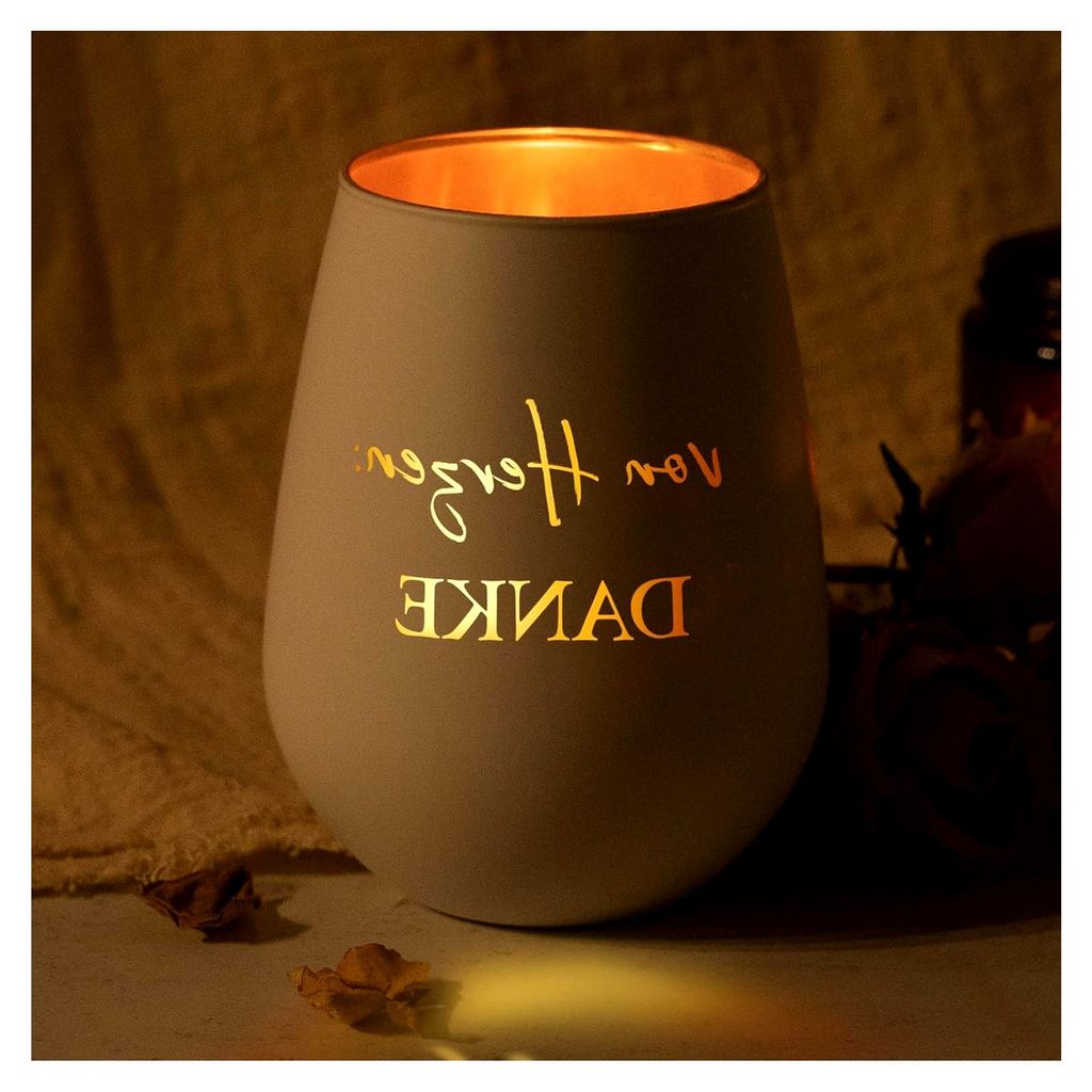 Dankeschön Geschenk für Frauen und Männer - Windlicht aus Glas mit Spruch, Danke für Mama, Papa, Freundin, Lehrer - Aufmunterung für Kollegen ...