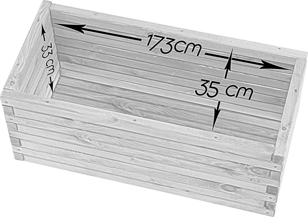 Pflanzkasten Holz mit Vlies 180x42x38cm naturbraun - XXL Produktbild 5