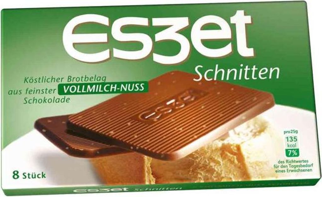 Eszet Schnitten 8 Brotbelag Vollmilch Schokoladentäfelchen Nuss 75g