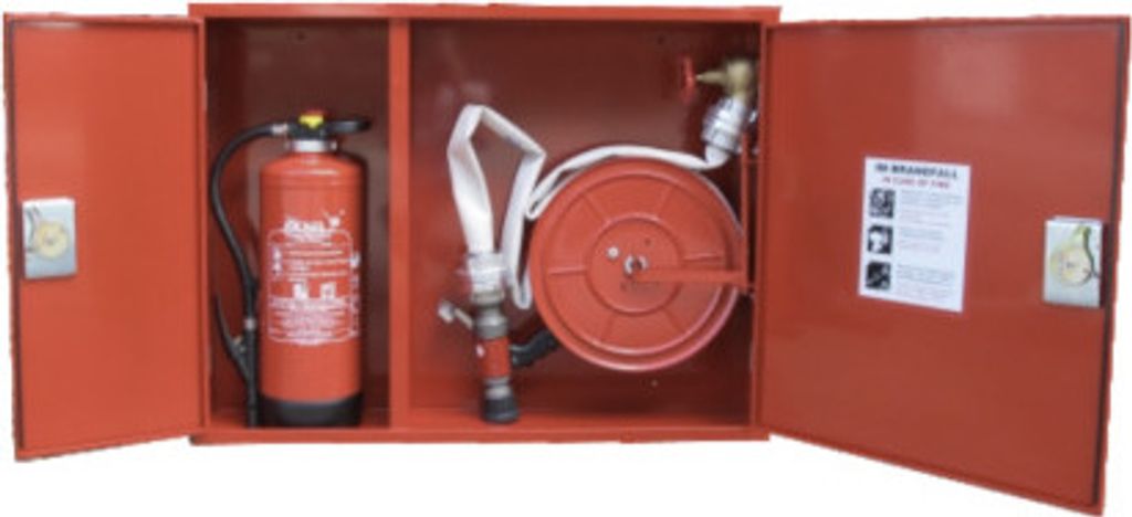 Wandhydrant Typ F DIN 14461-6 Flachschlauch und Feuerlöscherkasten, WA- rechts
