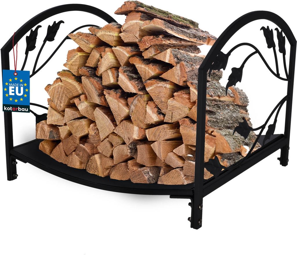 KOTARBAU Holzregal Kaminholzregal Kaminholzständer 40 X 37 X 31 cm Kaminzubehör Innen Brennholzregal für Kamin Holzbalken Kaminholzregal Metal...