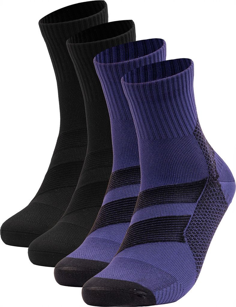 Occulto Herren Fersensporn Sport Kompressionssocken 2er Pack (Modell: Ian) Blk-Blu 43-46
