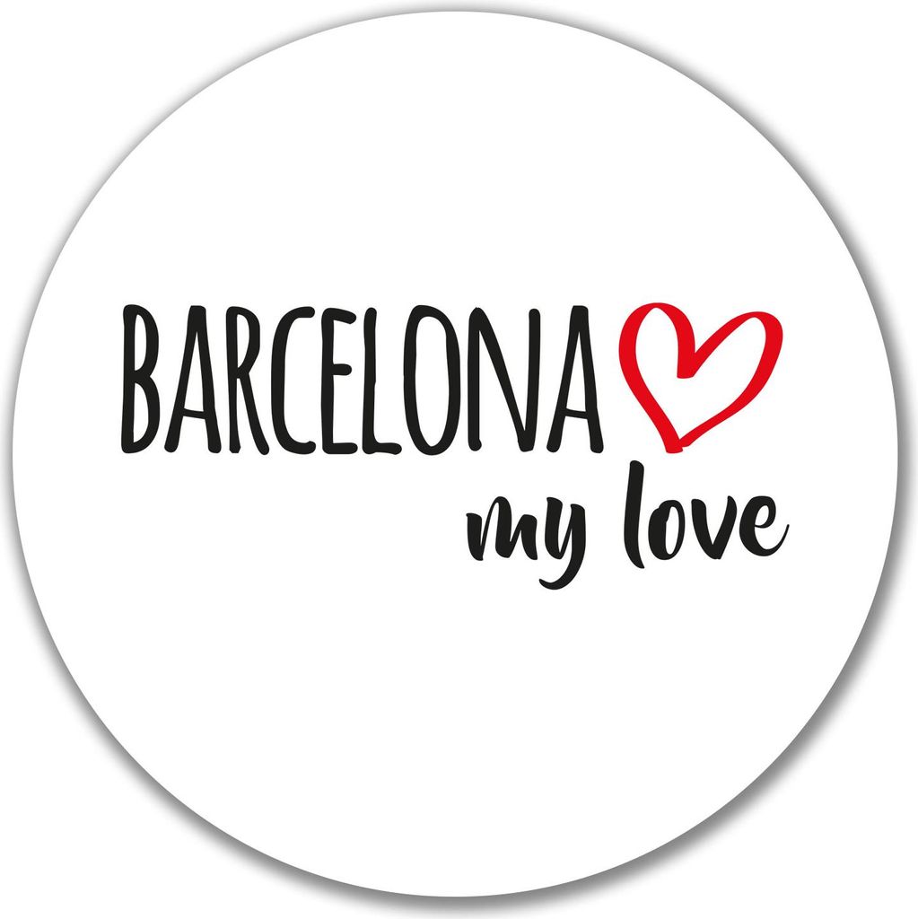 Huuraa Aufkleber Barcelona my love 10cm rund Sticker Produktbild 