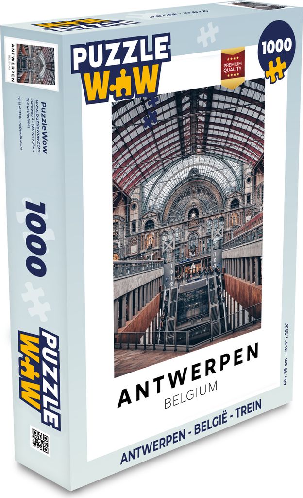 MuchoWow Puzzle 1000 Teile Antwerpen - Belgien - Zug - Spielzeug - Alt und Jung - Spiele - Puzzeln
