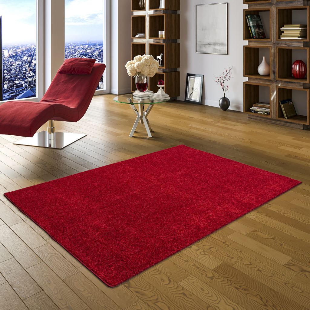 Hochflor Langflor Teppich Cottage Rot, Größe:160x240 cm