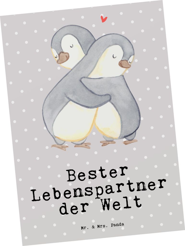 Mr. & Mrs. Panda Postkarte Pinguin Bester Lebenspartner der Produktbild 