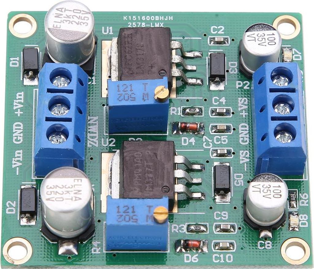 LM317/337 Spannungsstabilisierungsmodul – Positiv und Negativ, Linear Einstellbares Netzteil mit niedrigem Ripple