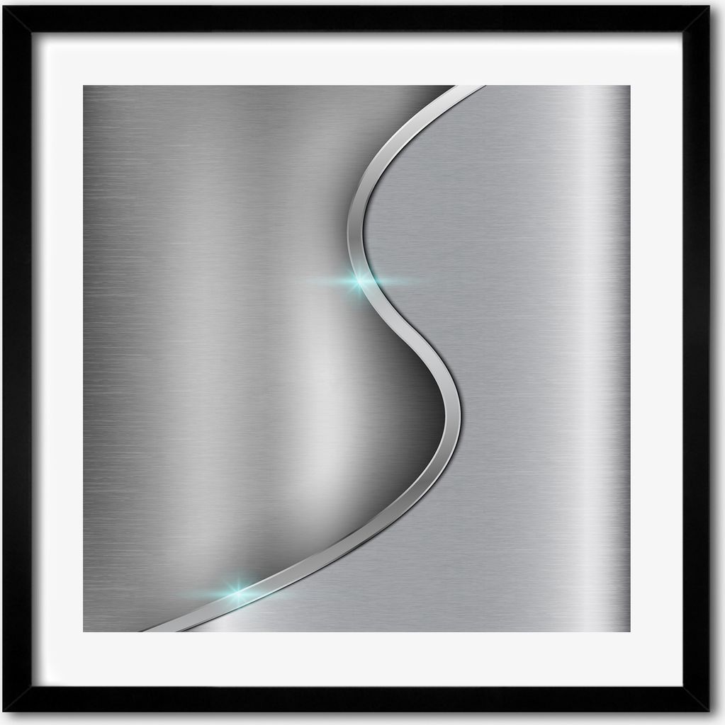 Bild - 50 cm x 50 cm - MDF - Rahmen, Wandkunst - Metall Abstraktion